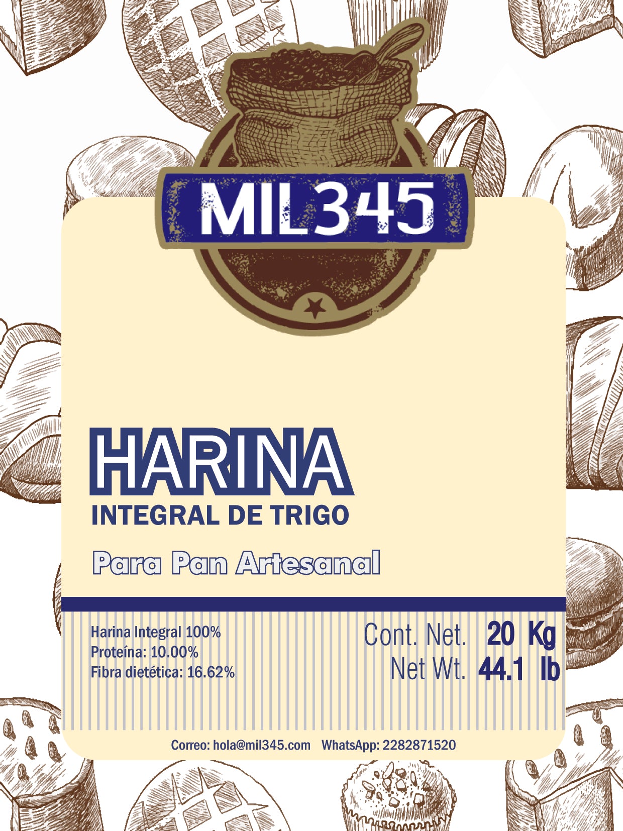 Harina de Trigo Integral Panadería Artesanal Cultivo Ecológico